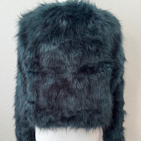 Free People Frankie Faux Fur Coat Moss Green Women's Size S - Picture 7 of 13